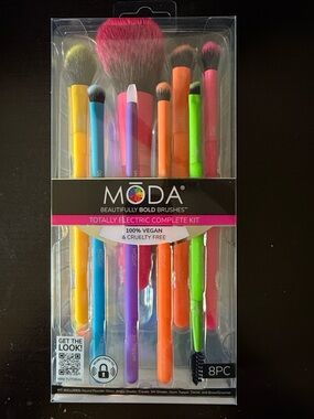 MODA Totally Electric 8-Piece Makeup Brush Set - Multicolor